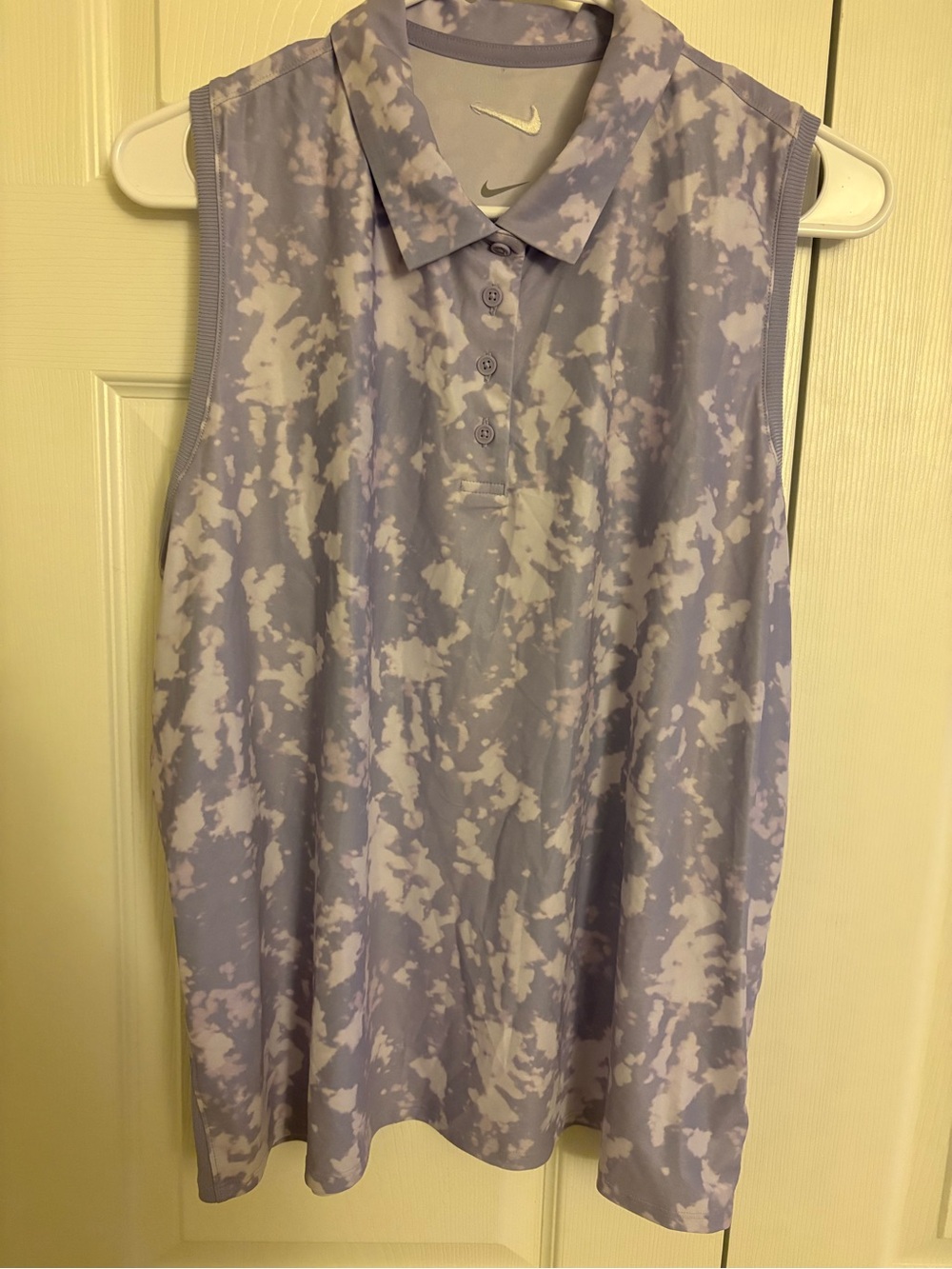 Nike Women’s Lavender and White Sleeveless Polo Tank